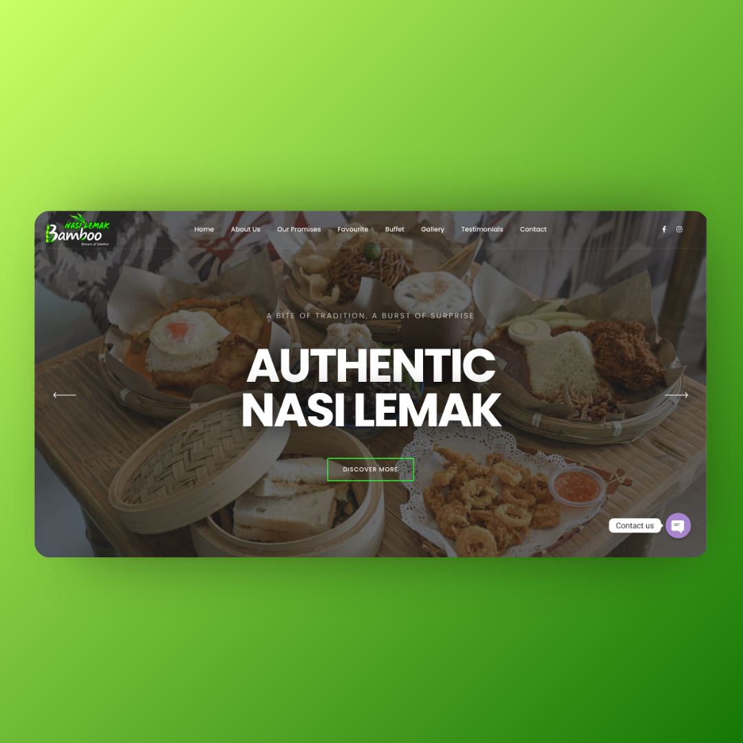 Nasi Lemak Bamboo Padungan's ordering system, a mobile app development project in Malaysia.